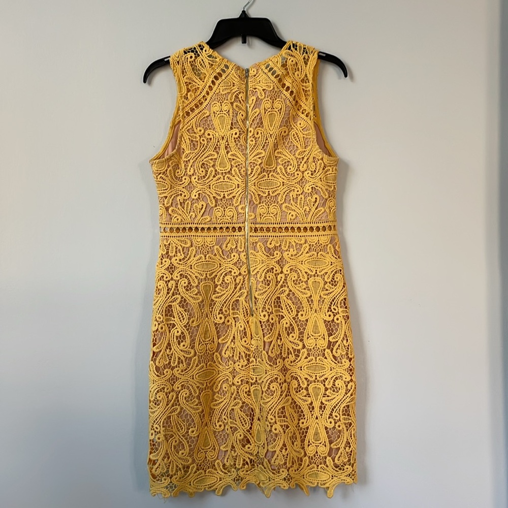 Lulus Dreamlife Yellow Lace Bodycon Dress View 3